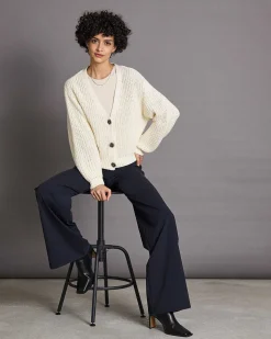 Chunky Cardigan Lena Offwhite Gots