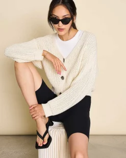 Chunky Cardigan Lena Offwhite Gots