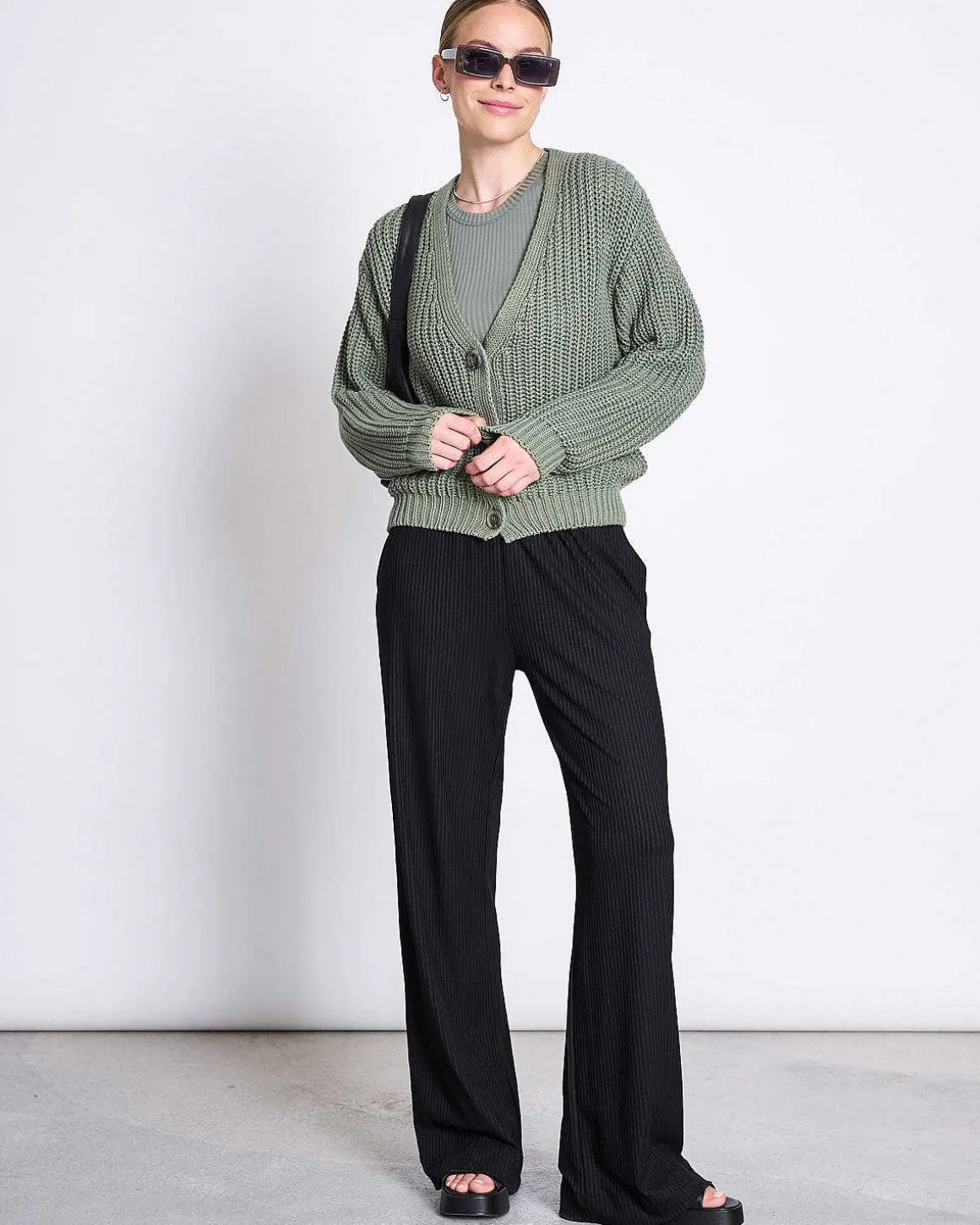 Chunky Cardigan Lena Sea Spray Gots