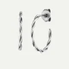 Dear Darling Berlin Twisted Hoop Earrings Silver