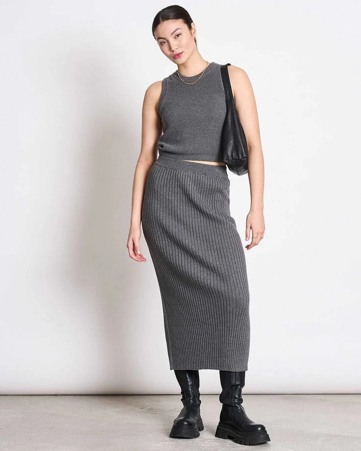Knit Top Garda Dark Grey Gots