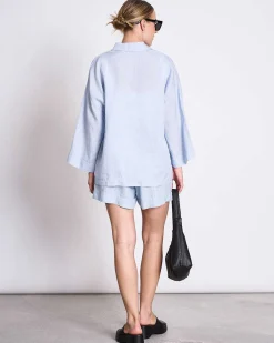 Linen Shirt Mons Sky Blue