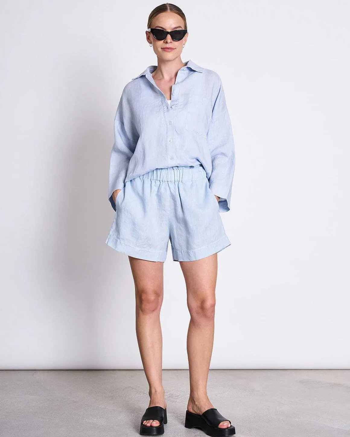 Linen Shirt Mons Sky Blue