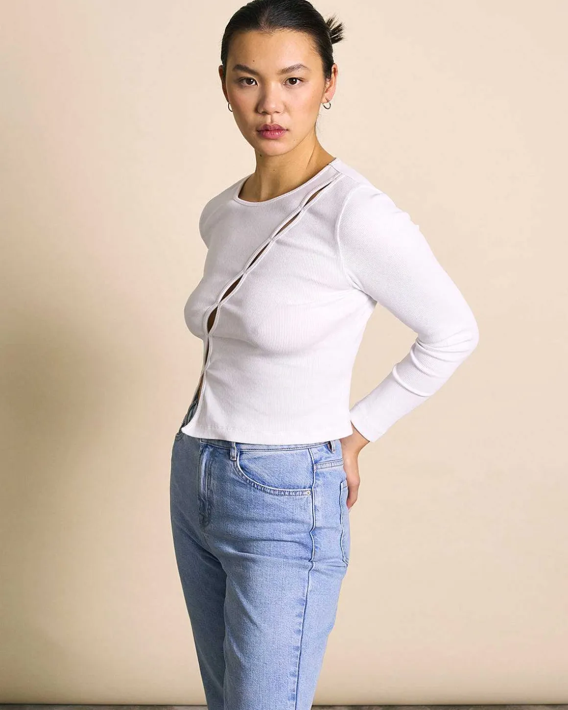 Longsleeve Divi White Gots