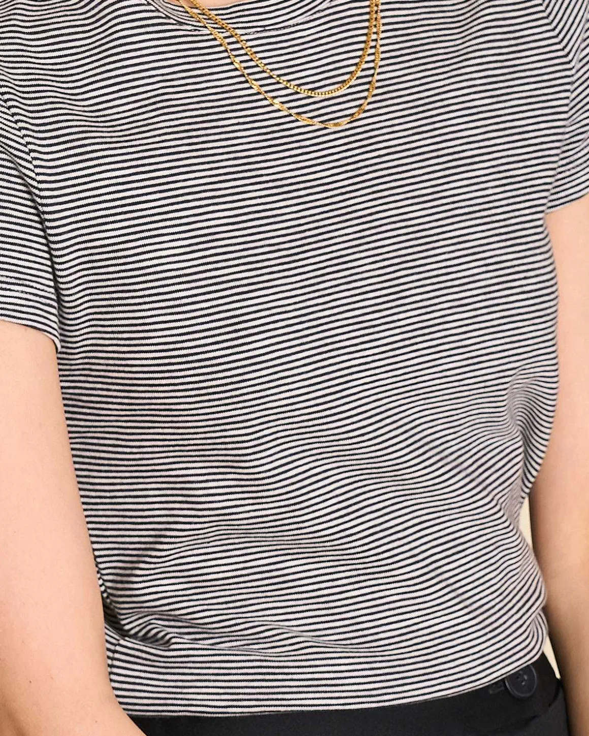 Longsleeve Perla Black White Striped