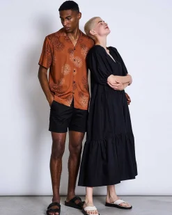Midi Kleid Leiria Schwarz