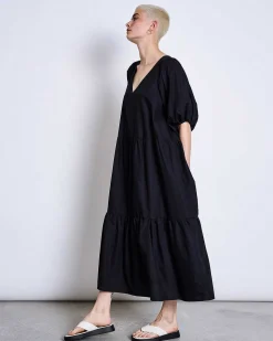 Midi Kleid Leiria Schwarz