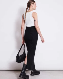 Midi Knit Skirt Ebba Black Gots
