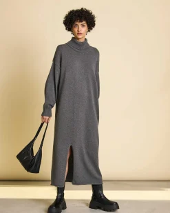 Midi Strickkleid Inari Dark Grey Gots