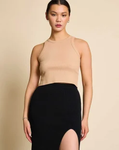 Organic Cotton Tank Top Porto Camel Gots