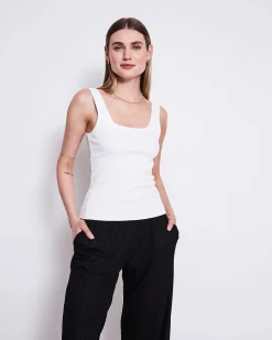 Rib Top Talli White Gots