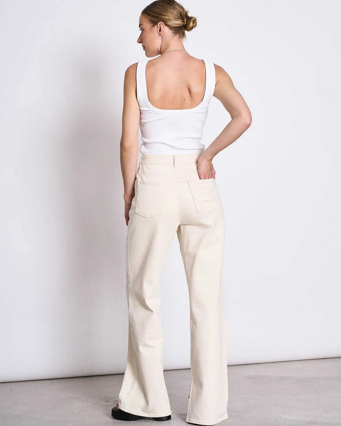 Rib Top Talli White Gots