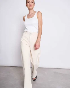 Rib Top Talli White Gots