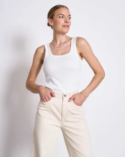 Rib Top Talli White Gots
