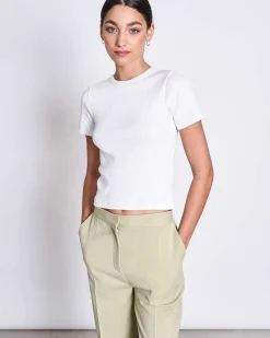 Rib T-Shirt Nile White Gots