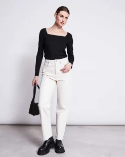 Square Neck Longsleeve Fria Black