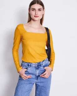 Square Neck Longsleeve Fria Mustard