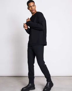 Sweatshirt Toulon Rib Black For Men