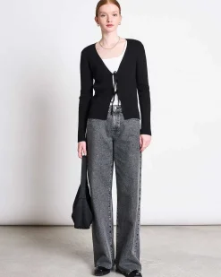 Tie Cardigan Tangy Black Gots