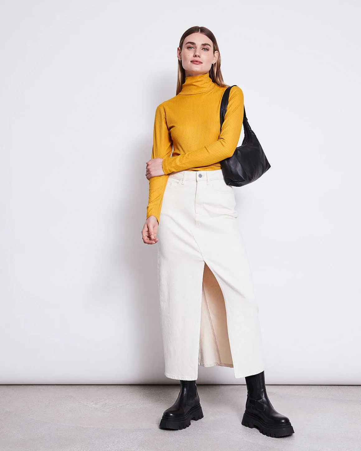 Turtleneck Mio Rib Mustard
